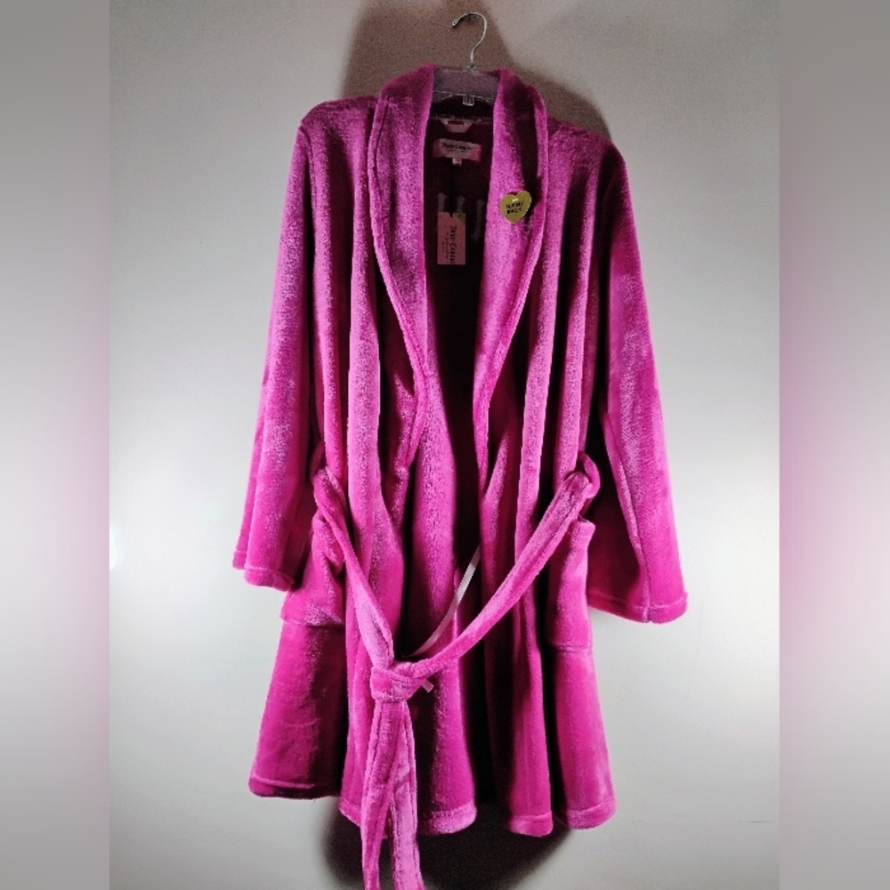 Juicy Couture Pink Plush Robe L/XL NWT - Picture 12 of 12